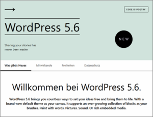 Wordpress 5.6 erscheint am 08. Dezember 2020.