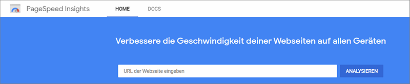 Startseite PageSpeed Insights für SEO Anfänger