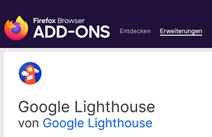 Lighthouse als Firefox Add-On