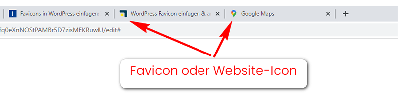 Darstellung eines Favicon im Browser-Tab